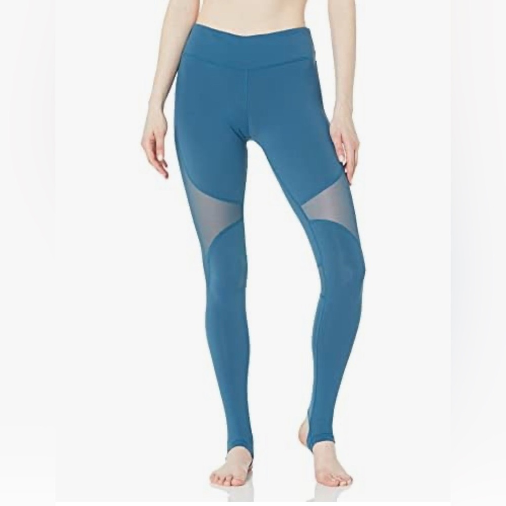 Alo Yoga Coast Leggings Blue Size Small Mesh Stirrup Athleisure Yoga Pilates